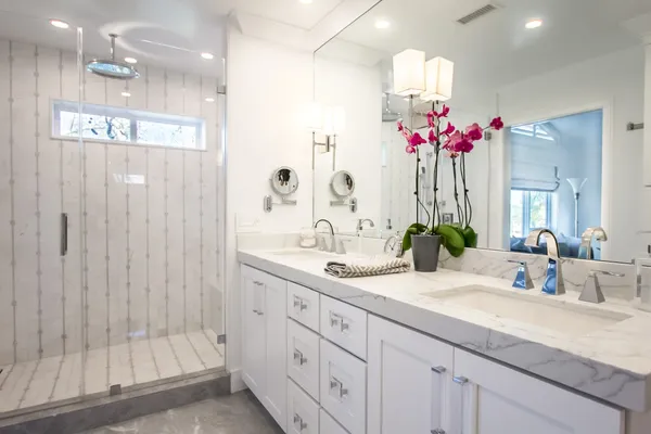 Vanity Bano Blanco Ducha Cristal